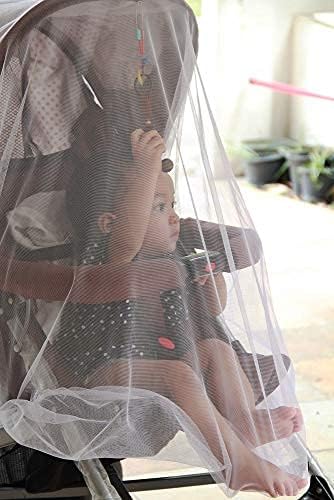 Enovoe Mosquito Net for Stroller - Durable Baby Stroller Mosquito Net - Perfect Bug Net for Strollers, Bassinets, Cradles, Playards, Pack N Plays and Portable Mini Crib (Brown)