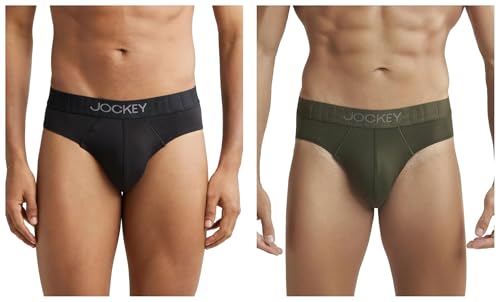 Image of Jockey IC31 Men's Supima Cotton Elastane Stretch Solid Brief with Ultrasoft Waistband (Pack of 2)