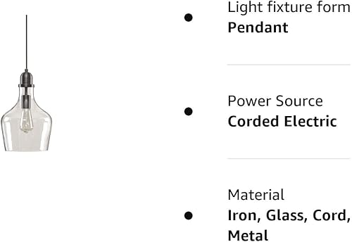 Miniatura 10 de Hampton Hill Auburn - Lámpara colgante de cristal moderna para isla de cocina, con forma de campana, lámpara de techo, granja, comedor, vestíbulo,