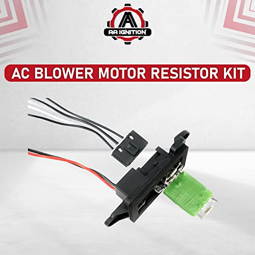AA Ignition AC Blower Motor Resistor Kit with Harness - Replaces# 89019088, 973-405, 15-81086, 22807123 Fits Chevy Silverado, Tahoe, Suburban, Avalanche, GMC Sierra, Yukon, Cadillac Escalade HVAC Fan