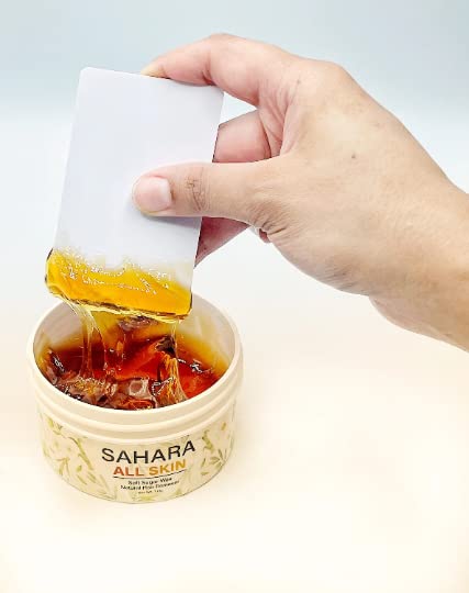 Soft-Sugar-Wax-PasteNatural-Hair-Removal-Kit-For-Face-body-100-Natural-ALL-SKIN-Types-Vegan-7-Ozwith-dusting-powder-Applicator-Non-woven-stripsNo-Heat-Needed