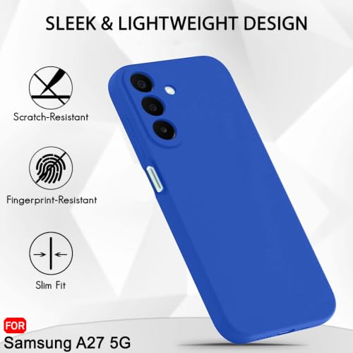 Image of TheGiftKart Genuine Liquid Silicone Back Cover Case for Samsung Galaxy A27 5G | Soft Micro-Fibre Lining Inside | Camera Protection Bump | Shockproof Cover Case for Samsung A27 (Silicone, Light Blue)