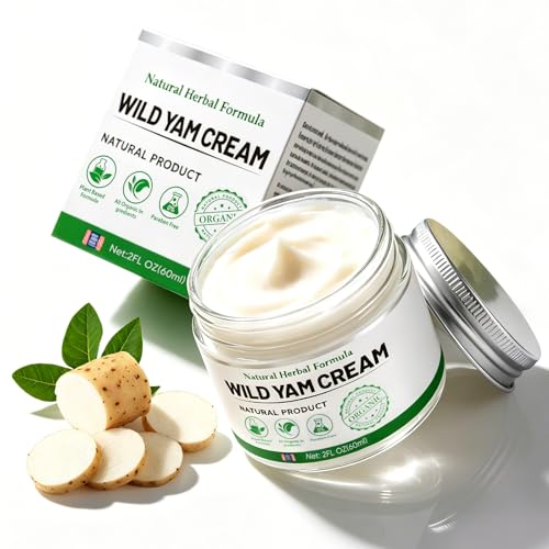 Wild Yam Creme 60ml Natürliche Wild Yam Balancing Cream Organische Ausgleichende Creme Intensive Hydration und Hautglättung mit Yam Wurzelextrakt Hellt den Hautton Pflege gegen Trockenheit