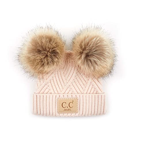 Image of Funky Junque Baby Beanie Hat - Soft Knit Winter Cap with Double Pom Pom - Easter Pastels, Classic Solids, Value Packs