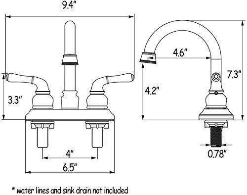 VCCUCINE Bathroom Faucet, Commercial 2 Handle Lavatory Centerset Oil Rubbed Bronze Bathroom Sink Faucet, Bathroom Vanity Vessel Sink Faucet