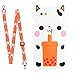 Produktbild Yewos Kompatibel mit Xiaomi Redmi Note 7 Hülle Cute Funny Kreative 3D Cartoon Tier Weiße Kühe Weich Stoßfeste TPU Hülle mit Lange Schultergurt,Süß und interessant Hülle für Kinder Mädchen