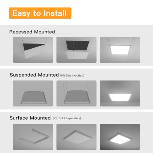Image of 2x2 LED Flat Panel Light,Selectable 5CCT,0-10V Dimmable,5200LM,6Pack