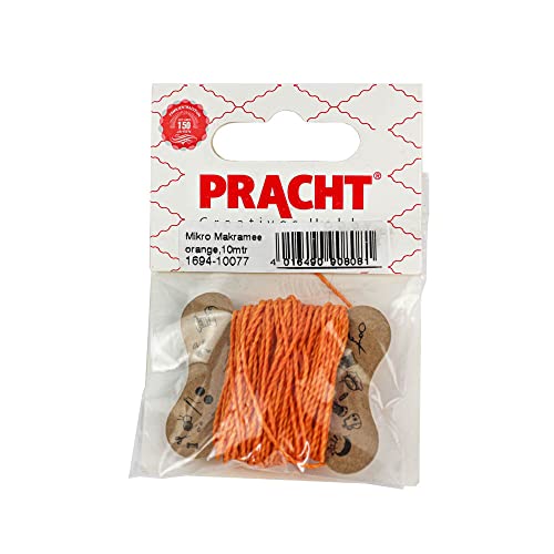 Pracht Creatives Hobby 1694-10077 - Hilo de macramé de poliéster Encerado de 1 mm en Tono Naranja, Longitud Aprox. 10 m, Ideal para proyectos de Manualidades, fabricación de Joyas y decoración Cover