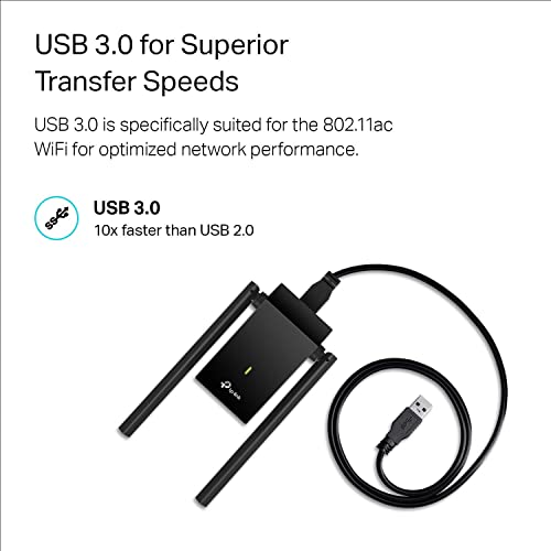 TP-Link USB WiFi Adapter, AC1300Mbps Dual Band 5dBi High Gain Antenna 2.4GHz/ 5GHz Wireless Network Adapter for Desktop PC (Archer T4U Plus)- Supports Windows 11/10, Mac OS 10.9-10.14 by TP-Link - Image 7