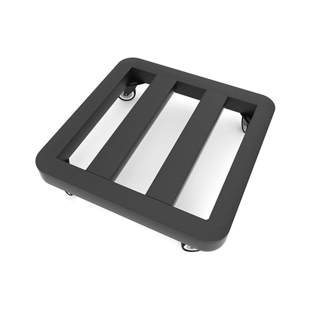 YiHYSj Plant Stand on 4 Wheels Heavy Duty Plant Pot Holder Large Trolley Metal plant pot Rack Shelf Square Plant Pot Caddy for Indoor Outdoor Home Garden Load capacity 150 kg (Black,30x30cm)