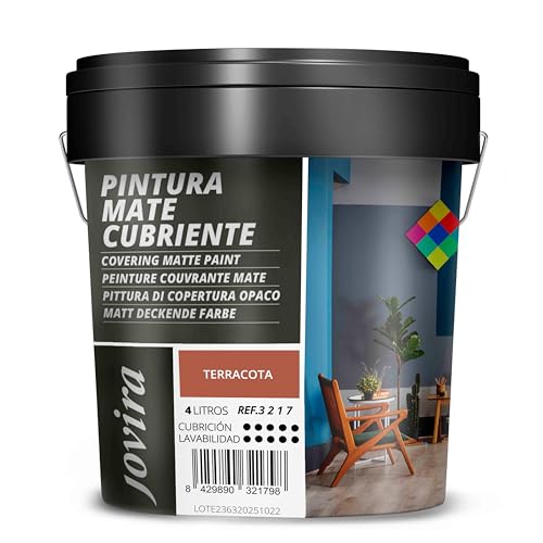 JOVIRA PINTURAS Mate Cubriente | Colores interior-exterior con excelente poder cubriente. 4 Litros