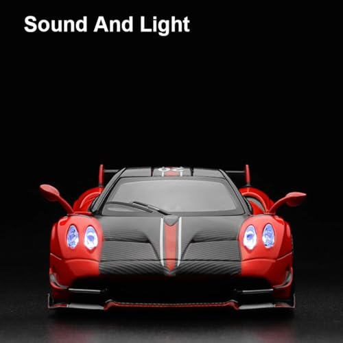 Image of 1:32 Scale Die-Cast Pagani Huayra Model Car - Pull-Back Action, Light & Sound Effects, Openable Doors, Collectible Metal Toy Car for Kids & Adults