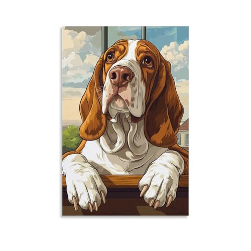 Tableau Beagle art mural moderne et impression sur toile de qualité pour salon et couloir