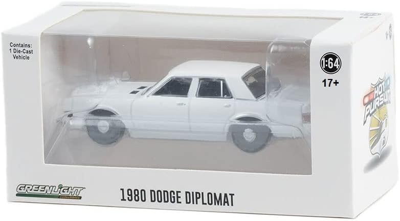 Miniatura 3 de Greenlight 43006-N Hot Pursuit 1980-89 Dodge Diplomat Police Blanco exclusivo de obby escala 164