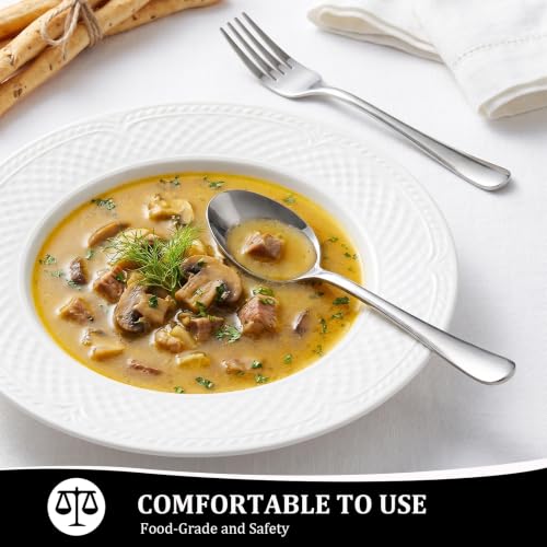 Image of Forks and Spoons Silverware Set-120PCS Dinner Forks &Dinner Spoons