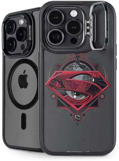 Skinit Kickstand Phone Case Compatible with iPhone 16 Pro Max - Officially Licensed DC Comics Superman Logo Background Pattern Design