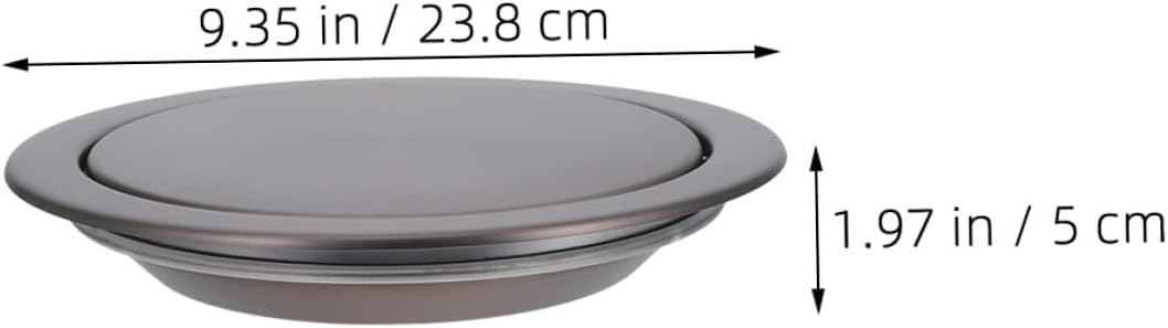 Homoyoyo Built-in Stainless Steel Trash Bin Swing Flap Lid, Recessed Kitchen Countertop Garbage Can Cover, Auto Balance Flap for Home Bathroom, Gunmetal Gray