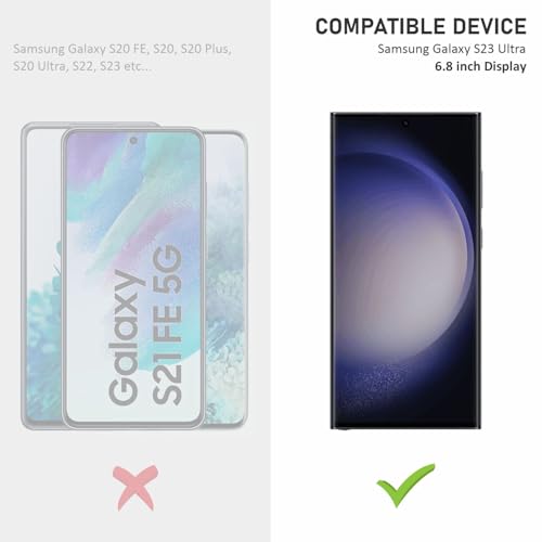 Image of SupCares Military-Grade Curved Full Glue Tempered Glass Screen Protector for Samsung Galaxy S23 Ultra (6.8 Inch) With Easy Self Installation Kit | Fingerprint Working | Edge to Edge Coverage | Black