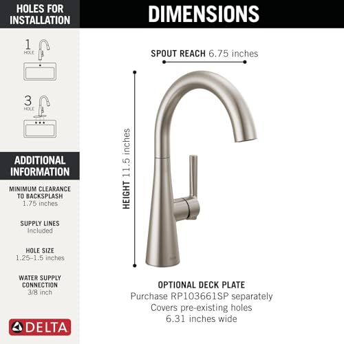 Delta 14882LF-SP Faucet Bar Faucet Brushed Nickel thumb #2