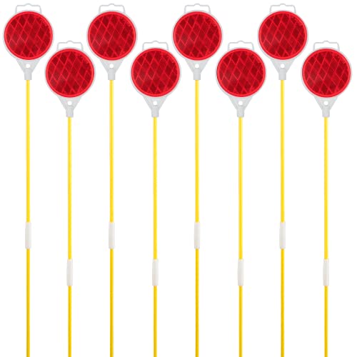 Image of Reflectors for Driveway Entrance Orange Reflective Driveway Markers Snow Plow Markers Plow Markers 51 Inch Yellow Fiberglass Pole Double Sided Reflector for Driveway (8-Pack)