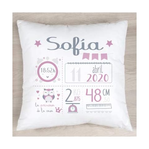 Cojín personalizado para recién nacido con datos de nacimiento Cover
