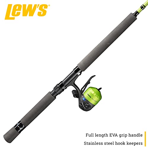 Lew's Crappie Thunder Jig/Troll Underspin Reel and Fishing Rod Combo, 9-Foot 2-Piece Graphite Blank, Right or Left-Hand Retrieve, Crappie Thunder Green