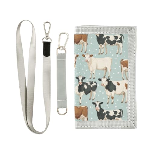 Wusikd Cows Kids Wallet for Boys Girls Poses Polka Toddler Trifold Wallet Novelty Wallet for Teens Women Men