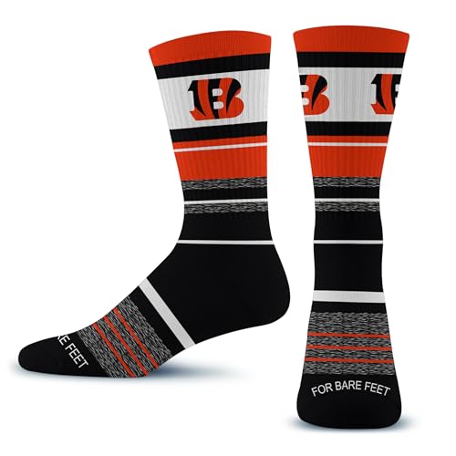 For Bare Feet 677-FRIDAY-261542 Nfl Cincinnati Bengals Friday Dress Sock Team Colors Large cover