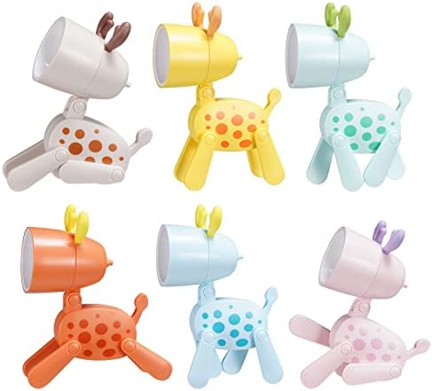 Offfay LED Cute Night Light, 6 Pack Mini Desk Lamp Small Phone Holder, Cute Animal Shaped Table Lamp Adjustable Phone Stand for Students Children Kids (Deer)