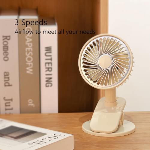 Circulateur d'air 3 vitesses avec pince et veilleuse rechargeable