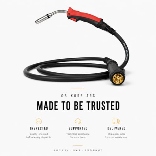 Image of 24KD MIG Welding Torch - 3M Industrial MIG Gun | Euro Connector, Heavy Duty Copper Tip, Heat-Resistant Cable | Professional MIG /MAG Welding Torch
