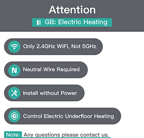 MoesGo WiFi Smart Thermostaat en Programmeerbare 2,4 GHz WiFi-temperatuurregelaar, metalen geborsteld paneel voor… - Image 3