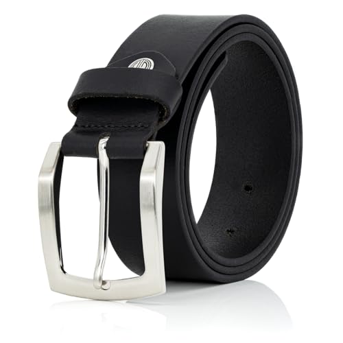 LINDENMANN Leder-Gürtel Herren 40 mm breit, Gürtel Herren Vollrindleder schwarz, Farbe/Color:schwarz, Size:Bundweite 90 cm Gesamtlänge 105 cm W 35.4 M