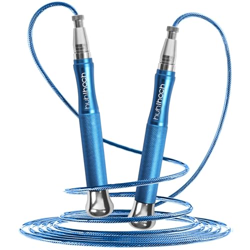 Speed Weighted Jump Rope for Men with No-Screw Lock Design, 360° Fast Rotation, Non-Slip Handle, Includes 2 Speed Ropes - Portable Fitness Tool for Boxing and Versatile Training by Huhloch