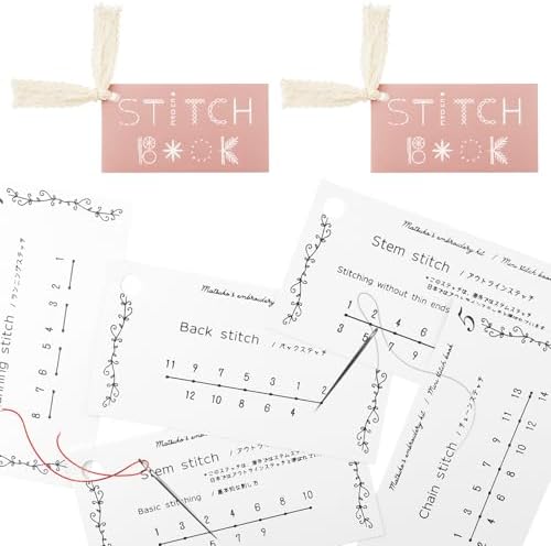 2 kreative Mini-Nähbücher, Stickstichkarten für Anfänger, einfache Nähbücher für Anfänger zum Erlernen des Stickens, Verbesserung der Nähkenntnisse