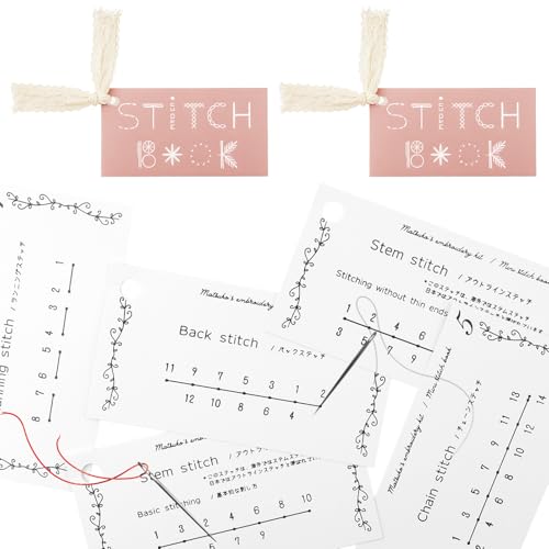 2 mini libros de coser creativos, tarjetas de bordado para principiantes, libros de coser simples para principiantes para aprender a bordar, mejorar las habilidades de costura