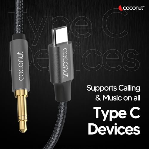Image of coconut AX13 Type C to 3.5mm AUX Audio 1M Cable,6 Months Warranty