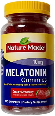 Nature Made Melatonin 10mg Dreamy Strawberry Natural Flavors, 150...