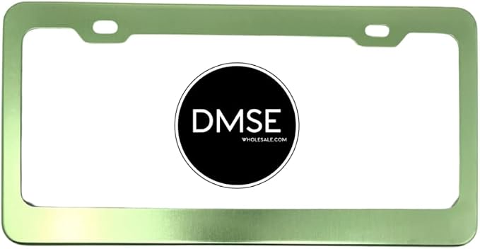 DMSE Solid Color Metal Universal License Plate Frame (Green) image 2