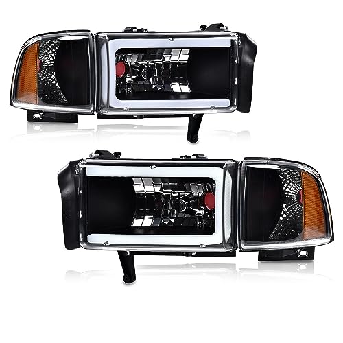 PIT66 Pair Headlight LED Light Strip w/o Bulbs Compatible with Dodge Ram 1500 1994-2001/Dodge Ram 2500 3500 1994-2002 (Not Fit Sport & Ram Van Model)