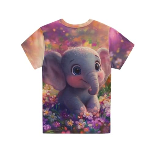 Girls Short Sleeve T Shirts Kids Summer Tops Casual Crewneck Basic Tees 3-16Y2