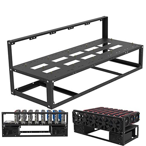 MLLIQUEA Mining Rig Frame for BTC-S37/B75/B85 8 GPU Motherboard Stackable Steel Open Air Miner Kit Computer Frame Rig Rack for ETH/ETC/ZEC Mining