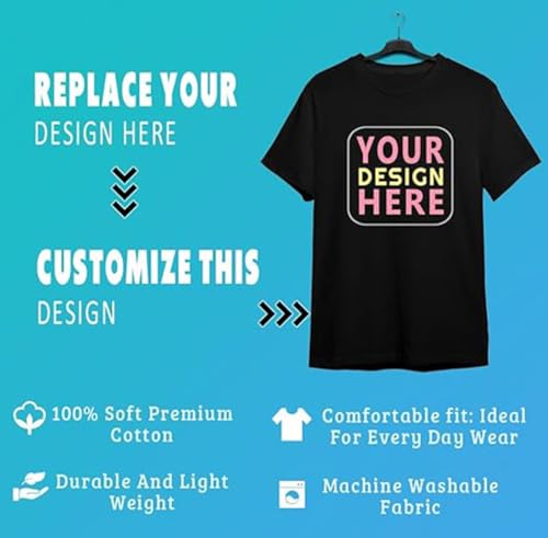 Image of Amazon Brand - Anarva Customized Tshirt for Men & Women Cotton T-Shirt - Personalised with Your Own Design, Logo, or Text
