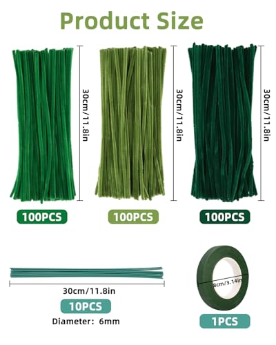 Miniatura 2 de 300 Sztuk Rodków, 300 Limpiadores De Pipas, 3 Limpiadores De Pipas De Color Verde, Para Manualidades Y Limpieza De Tuberías, Limpiador De Pipas, Limpiapipas Manualidades, Chenilla Manualidades