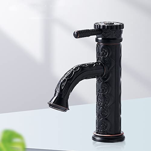 Mitigeur noir pour lavabo à poser avec poignée unique en ABS haut