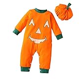 Newborn Infant Baby Girl Clothes Romper Onesie Halloween Pumpkin Printed Jumpsuit One-Piece Bodysuit...