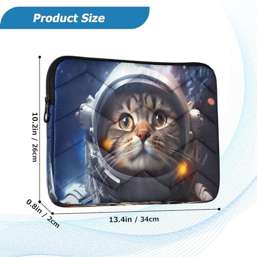Funda para portátil con diseño de gato astronauta, 13-14 pulgadas miniatura 3