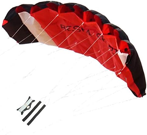 Besra Huge 74inch Dual Line Parachute Stunt Kite with Flying Tools 1.9m Power Parafoil Kitesurfing Training Kites Outdoor Fun Sports (Red)