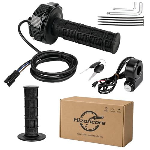 Full Twist Throttle Compatible with Ridstar Q20 Ebike Throttle Grip Cable Kit with Rolling Bearing Electric Dirt Bike Throttle(Carbon Fiber Style)
