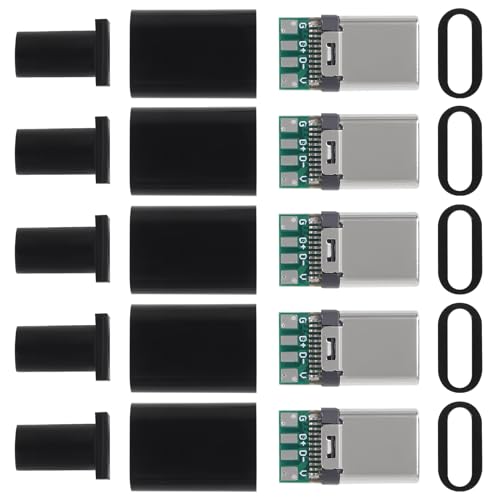 Pack de 5 conectores USB C macho para cable miniatura 1